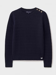 Crew Clothing Company Blue Tillie Textured Jumper - Image 5 of 5