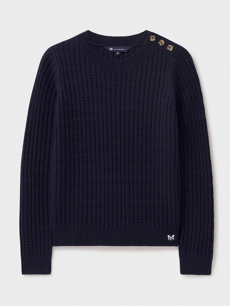Crew Clothing Company Blue Tillie Textured Jumper - Image 5 of 5
