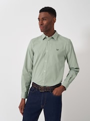 Crew Clothing Company Green Classic Micro Gingham Shirt - Image 1 of 5