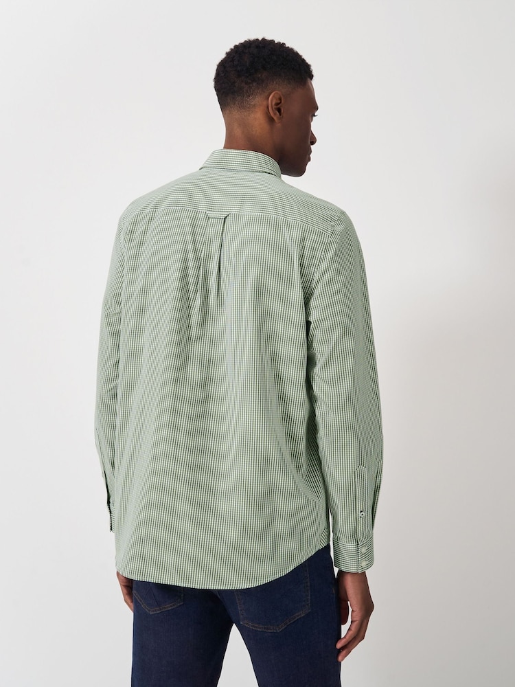 Crew Clothing Company Green Classic Micro Gingham Shirt - Image 2 of 5
