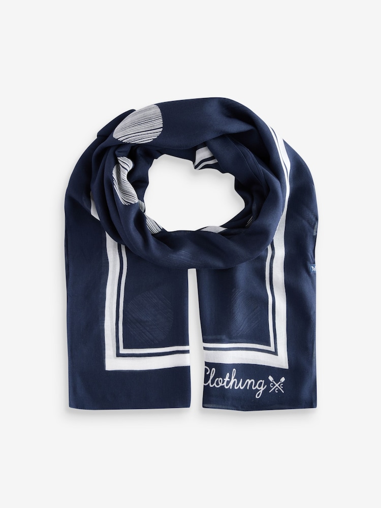 Crew Clothing Company azul bolinhas modal Print Scarf - Imagem 2 de 3
