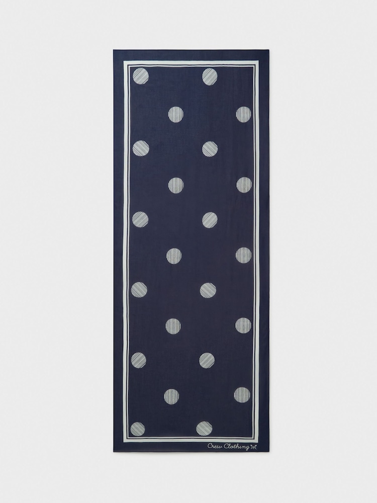 Crew Clothing Company Blue Modal Spot Print Scarf - Image 3 of 3 Crew Clothing Company Blue Modal Spot Print Scarf - Image 3 of 3