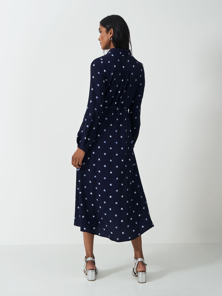 Crew Clothing Company Blue Olivia Printed Shirt Dress - Image 4 of 7