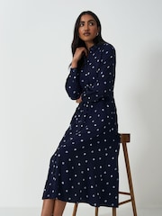 Crew Clothing Company Blue Olivia Printed Shirt Dress - Image 5 of 7