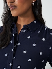 Crew Clothing Company Blue Olivia Printed Shirt Dress - Image 6 of 7