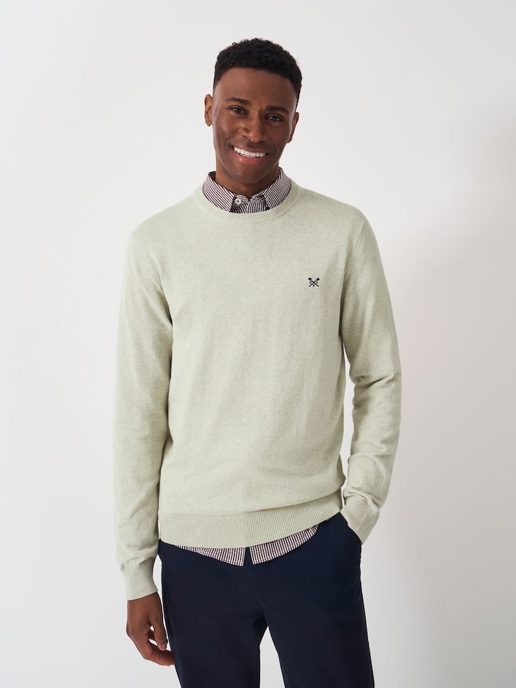 Crew Clothing Natural 100% Cotton Crew Neck Sweatshirt - Image 3 of 7