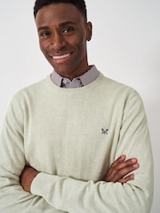 Crew Clothing Natural 100% Cotton Crew Neck Sweatshirt - Image 6 of 7