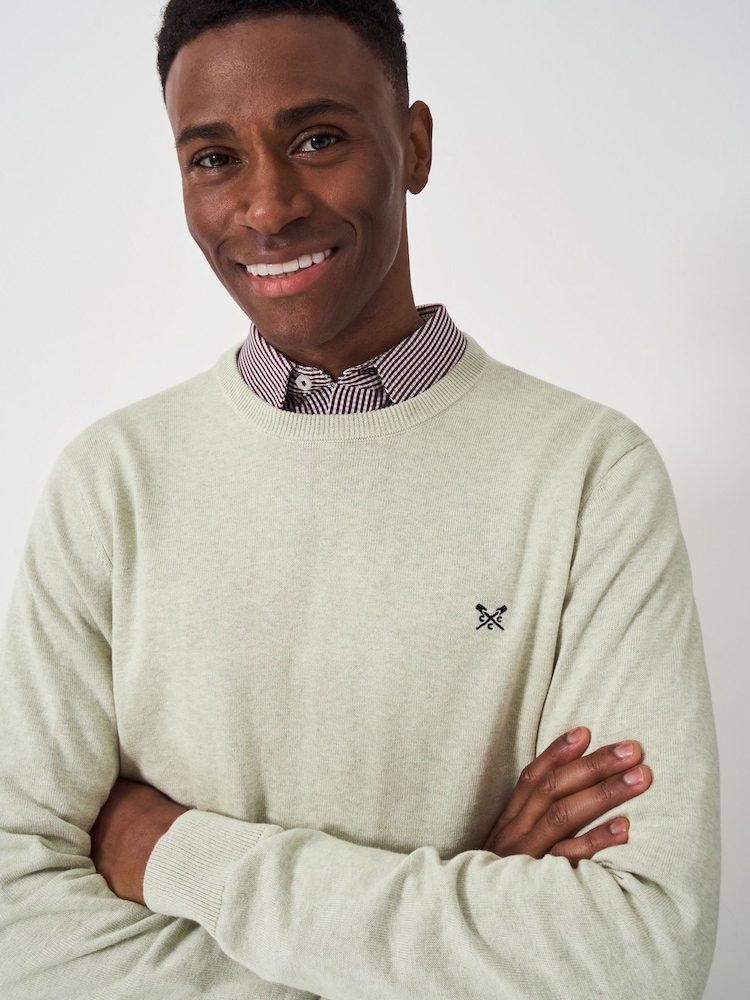 Crew Clothing Natural 100% Cotton Crew Neck Sweatshirt - Image 6 of 7