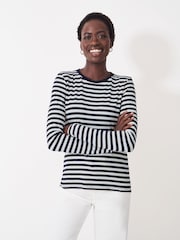 Crew Clothing Blue Modal Blend Super Soft Crew Neck Top - Image 1 of 5