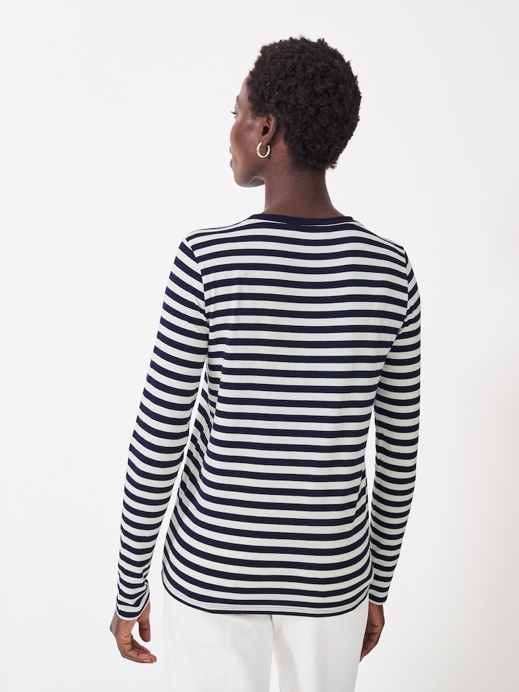 Crew Clothing Blue Modal Blend Super Soft Crew Neck Top - Image 2 of 5