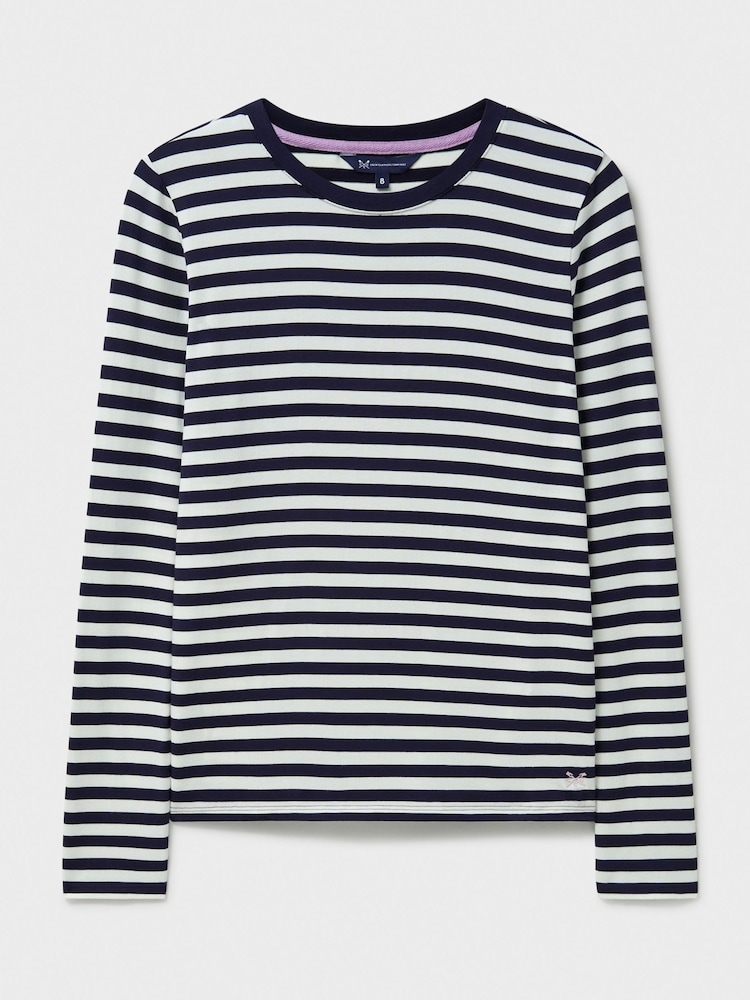 Crew Clothing Blue Modal Blend Super Soft Crew Neck Top - Image 5 of 5