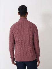 Crew Clothing Company Pink Oarsman Half Zip Knit Sweatshirt - Image 2 of 5