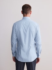 Blue Grid Check Slim Fit Signature Premium Textured Shirt - Image 3 of 7