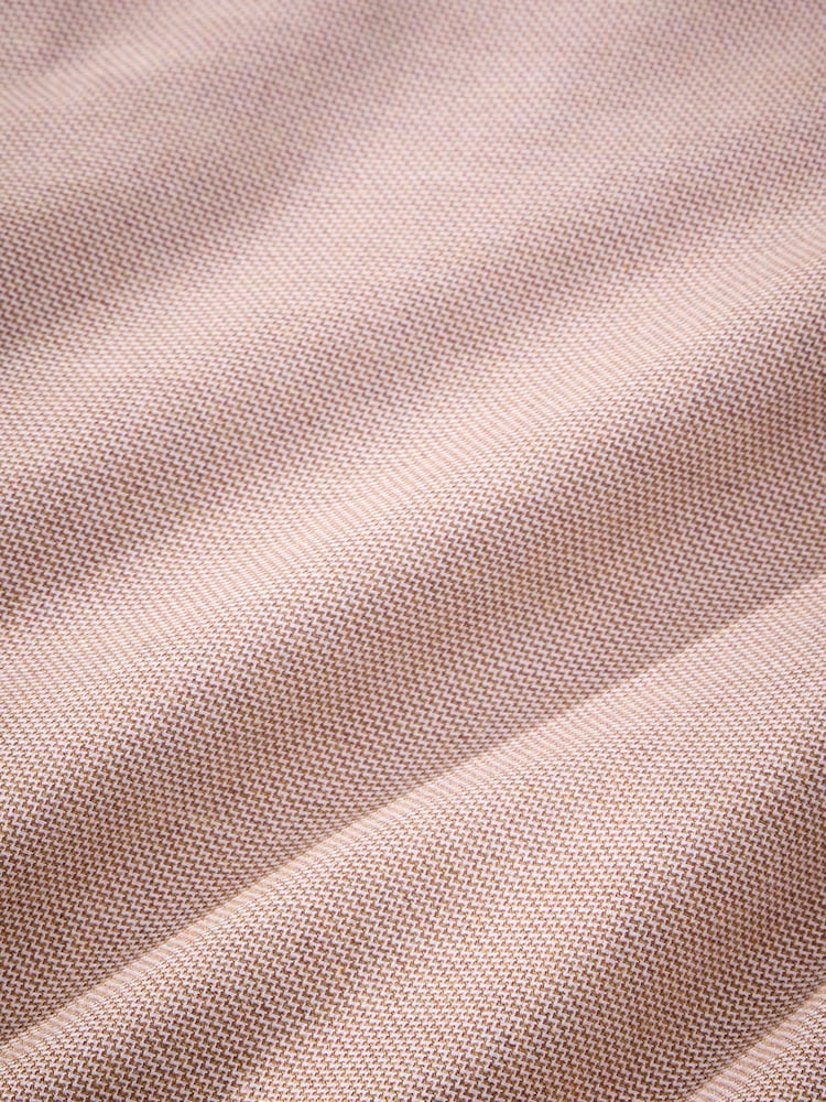 Rust Brown Slim Fit Textured Signature 100% Cotton Long Sleeve Shirt - Image 3 of 3