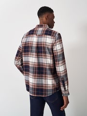 Crew Clothing Blue 100% Cotton Spencer Check Flannel Shirt - Image 2 of 5