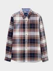 Crew Clothing Blue 100% Cotton Spencer Check Flannel Shirt - Image 5 of 5