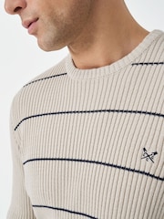 Crew Clothing Natural Submariner Stripe Crew Jumper - Image 4 of 5