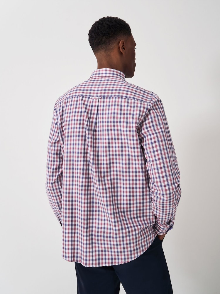 Crew Clothing Pink 100% Cotton Tattersall Check Twill Shirt - Image 2 of 5