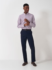 Crew Clothing Pink 100% Cotton Tattersall Check Twill Shirt - Image 3 of 5