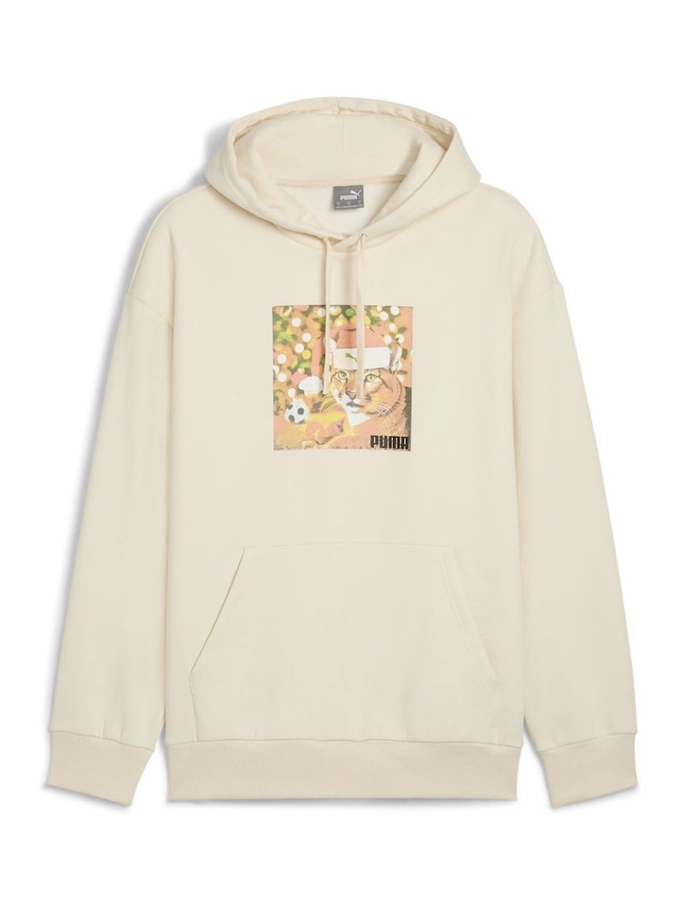 Puma Cream Mens Christmas Sweater Hooded Top Hoodie - Image 2 of 3