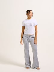 Juicy Couture White Impact Juicy Logo Short Sleeve Top - Image 4 of 4