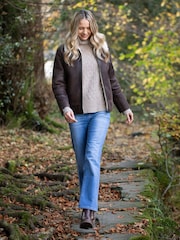 Lakeland Leather Brown Clough Shearling Aviator Jacket - Image 3 of 7