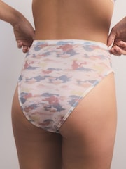 Pink High Rise High Leg Mesh High Leg Knickers - Image 6 of 10