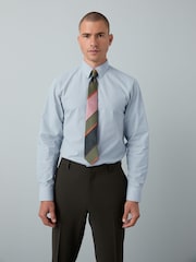 Blue Stripe/Pink Stripe Tie Slim Fit Shirt and Tie Pack - Image 1 of 9