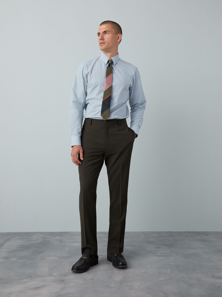 Blue Stripe/Pink Stripe Tie Slim Fit Shirt and Tie Pack - Image 2 of 9