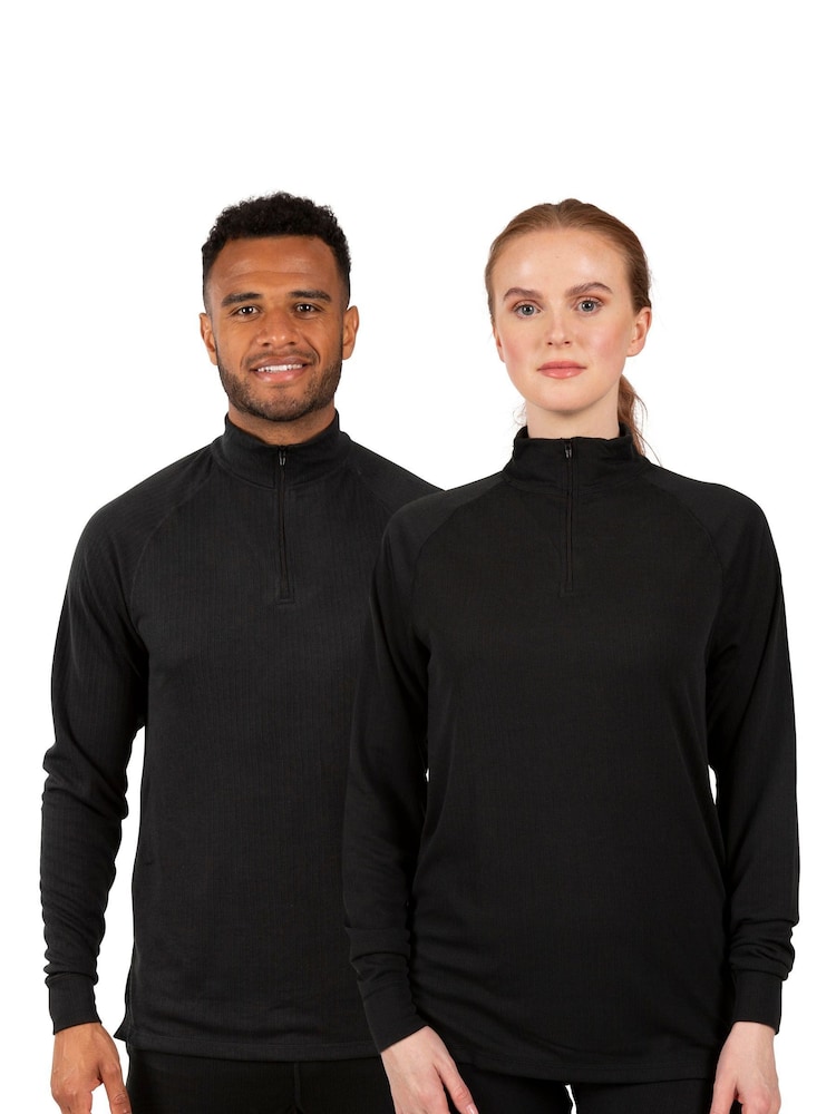 Trespass Wise360 Quarter Zip Base Layer Black Top - Image 2 of 6
