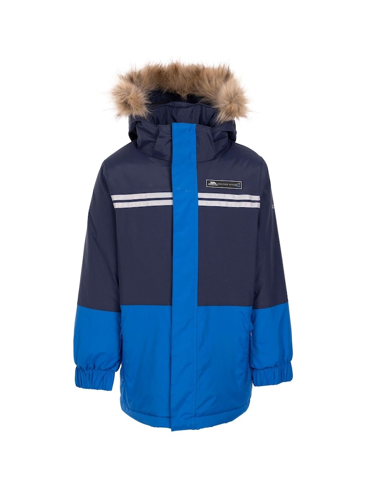 Trespass Unisex Kids Blue Laytone Rainwear Jacket - Image 1 of 2