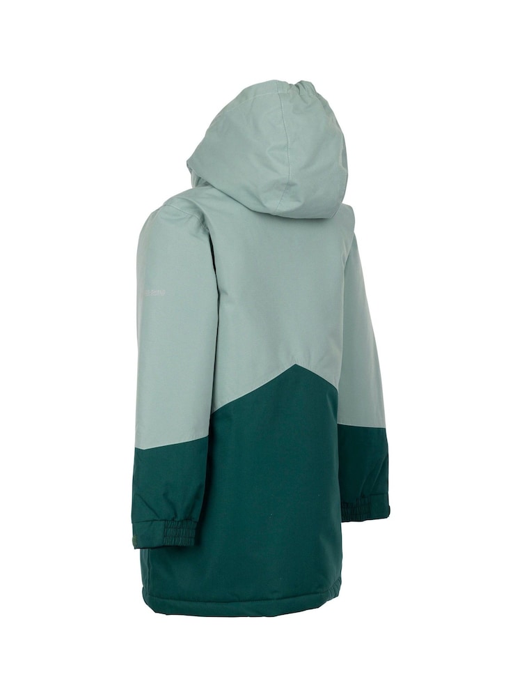 Trespass Unisex Kids Green Oleta Rainwear Jacket - Image 2 of 2 Trespass Unisex Kids Green Oleta Rainwear Jacket - Image 2 of 2