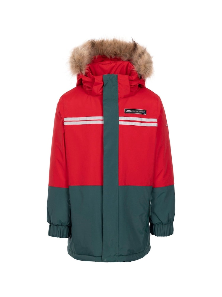 Trespass Unisex Kids Red Laytone Rainwear Jacket - Image 1 of 2