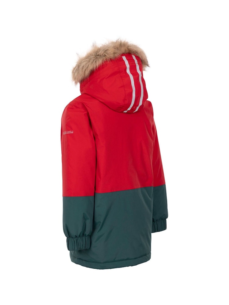 Trespass Unisex Kids Red Laytone Rainwear Jacket - Image 2 of 2