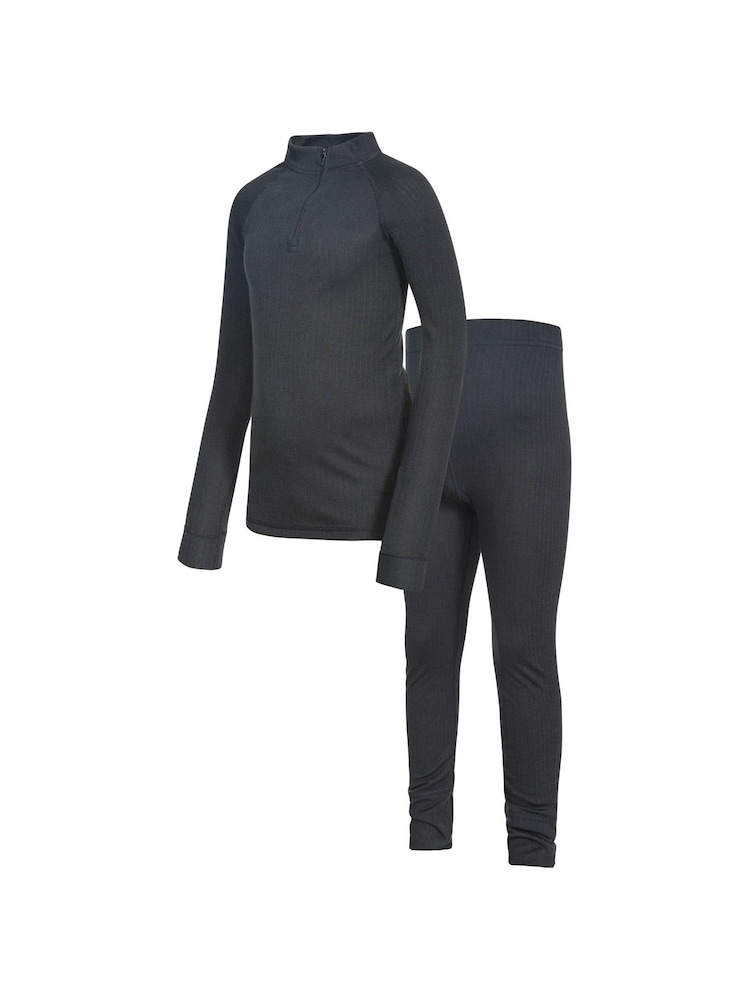 Trespass Kids Unite360 Black Base Layer Set - صورة 1 من 2 Trespass Kids Unite360 Black Base Layer Set - صورة 1 من 2