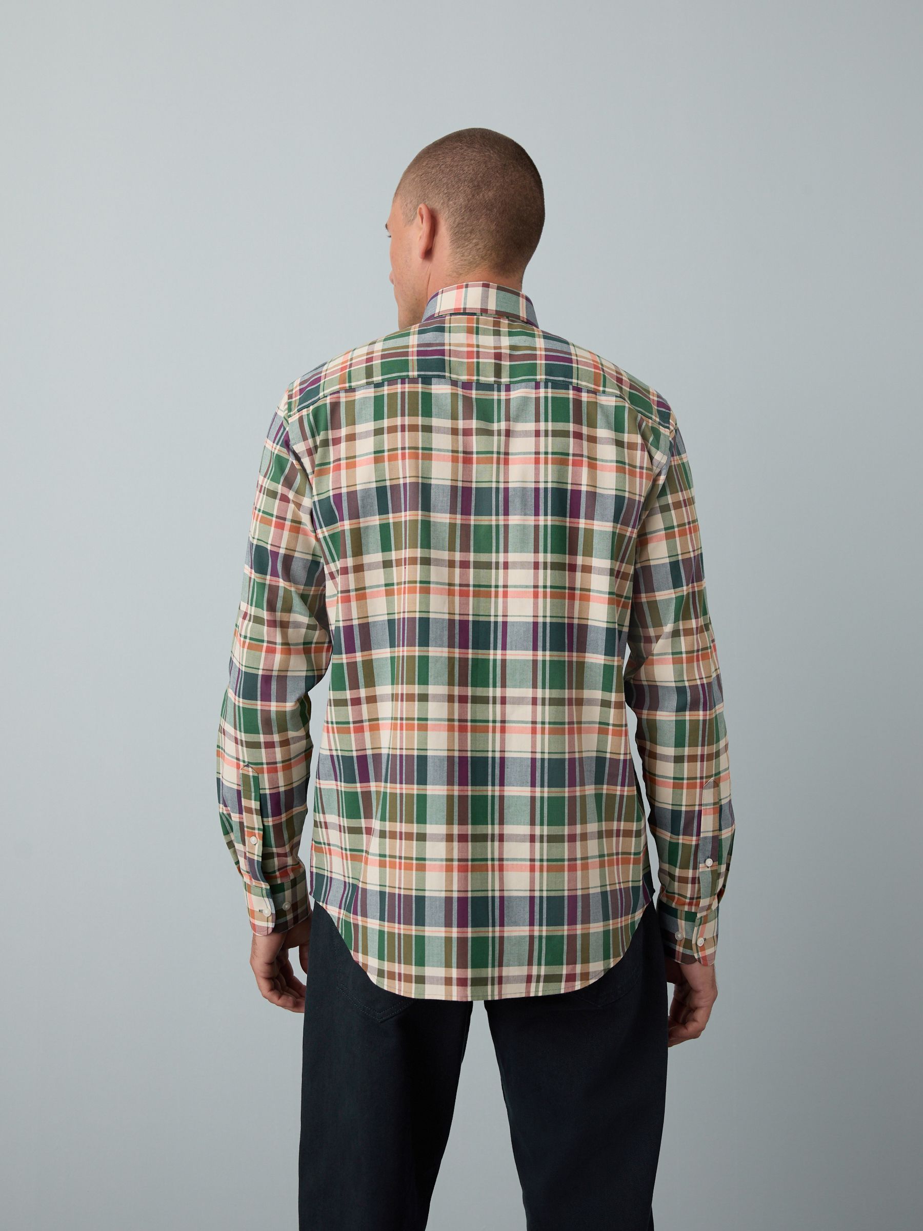 Soft Oxford Button-Down Casual Shirt | Navy 30141N main image 1