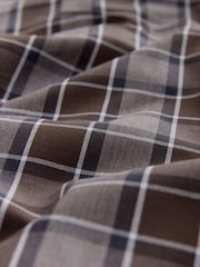 Purple/Brown Gingham Regular Fit Easy Iron Button Down Oxford Shirt - Image 8 of 8