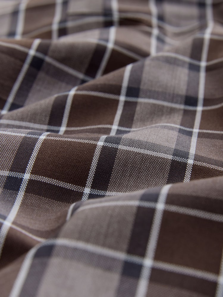 Purple/Brown Gingham Regular Fit Easy Iron Button Down Oxford Shirt - Image 8 of 8 Purple/Brown Gingham Regular Fit Easy Iron Button Down Oxford Shirt - Image 8 of 8