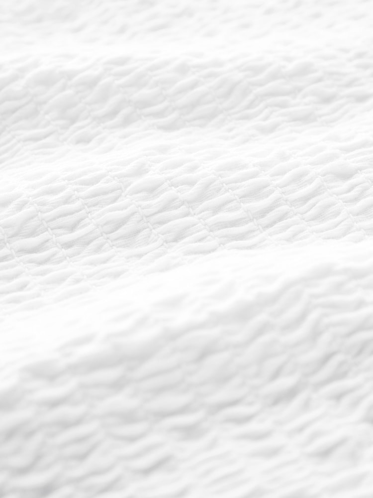 White Shirred Asymmetric Sleeveless Top - Image 7 of 7