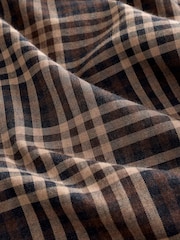 Brown Tonal Regular Fit Check Soft Touch 100% Cotton Smart Long Sleeve Shirt - Image 2 of 3