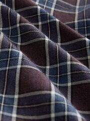 Burgundy Red Regular Fit Check Soft Touch 100% Cotton Smart Long Sleeve Shirt - Image 7 of 7