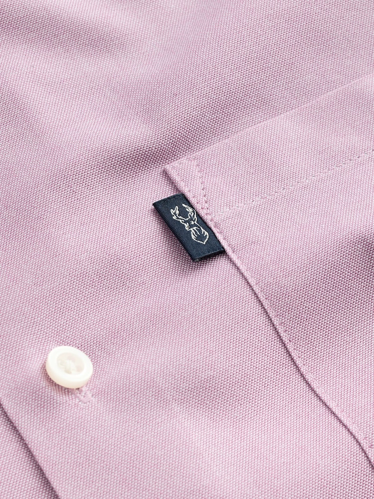 Dusky Pink Regular Fit Button Down Easy Iron Oxford Shirt - Image 3 of 3