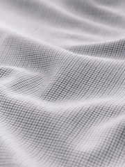 Light Grey Regular Fit Check Soft Touch 100% Cotton Smart Long Sleeve Shirt - Image 7 of 8