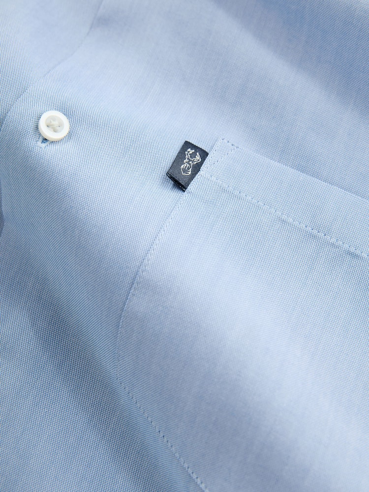 Light Blue Regular Fit Button Down Easy Iron Oxford Shirt - Image 2 of 3