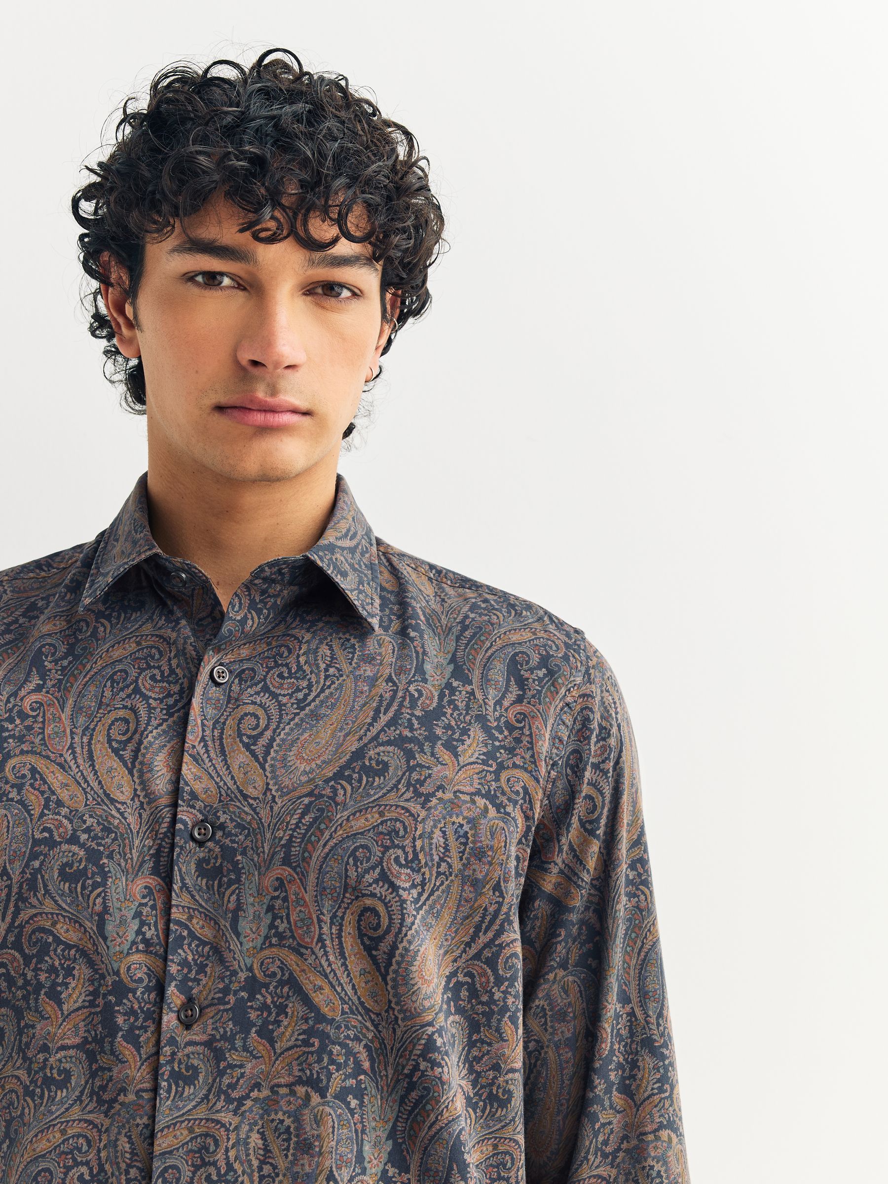 Buy Purple Paisley Regular Fit Long Sleeve Shirt from Next USA