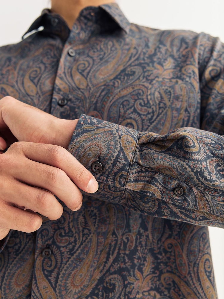 purple paisley dress shirt Men PREMIERE Long Sleeve Button Up Dress Shirt Purple Paisley
