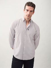 Chocolate Brown Stripe Regular Fit Easy Iron Button Down Oxford Shirt - Image 4 of 8