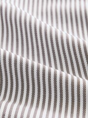 Chocolate Brown Stripe Regular Fit Easy Iron Button Down Oxford Shirt - Image 8 of 8