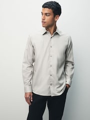 Neutral Monogram Regular Fit Geometric Print Long Sleeve Smart Shirt - Image 1 of 7