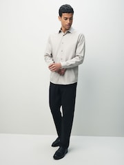 Neutral Monogram Regular Fit Geometric Print Long Sleeve Smart Shirt - Image 3 of 7